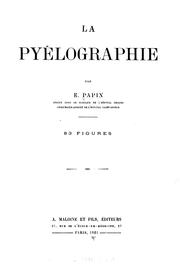 Cover of: La pyélographie