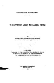 Cover of: The strong verb in Martin Opitz