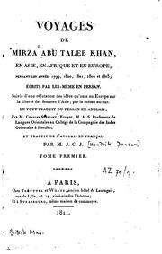 Cover of: Voyages de Mirza Abu Taleb Khan, en Asie, en Afrique et en Europe: pendant les années 1799, 1800, 1801, 1802 et 1803