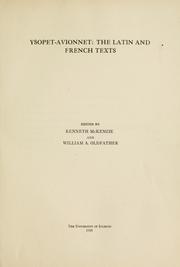 Cover of: Ysopet-Avionnet by the Latin and French texts, ed. by Kenneth McKenzie and William A. Oldfather.
