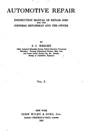 Cover of: Automotive repair by Wright, J. C.