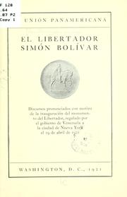 Cover of: El Libertador Simón Bolívar by Pan American Union.