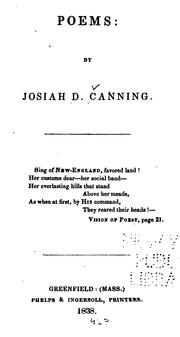 Cover of: Poems by Josiah Dean Canning