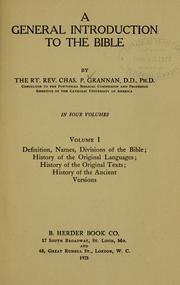 Cover of: A general introduction to the Bible