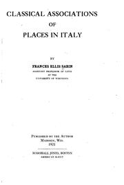 Cover of: Classical associations of places in Italy