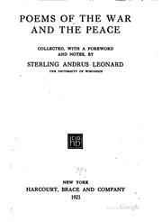 Cover of: Poems of the war and the peace