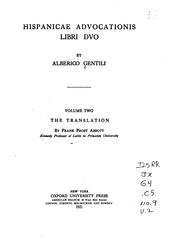 Cover of: Hispanicae advocationis libri dvo