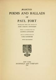 Cover of: Selected poems and ballads of Paul Fort