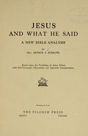 Cover of: Jesus and what He said: a new Bible analysis