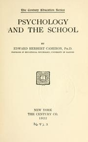 Cover of: Psychology and the school