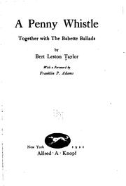 Cover of: A penny whistle by Bert Leston Taylor