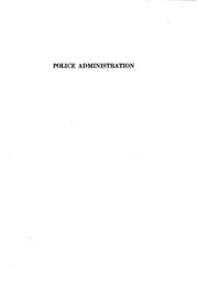 Cover of: Police administration.
