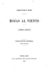 Cover of: Hojas al viento by Carlos Guido y Spano