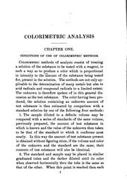 Cover of: Colorimetric analysis