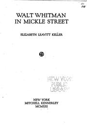 Cover of: Walt Whitman in Mickle street