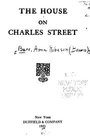 Cover of: The house on Charles street.