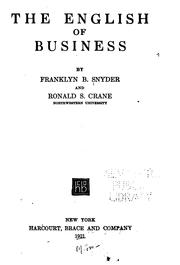 Cover of: The English of business