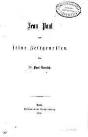 Cover of: Jean Paul und seine Zeitgenossen.