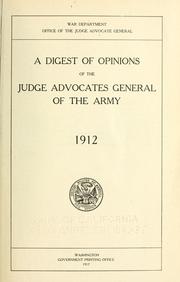 Cover of: Digest of decisions relating to national banks, 1912 by United States. Office of the Comptroller of the Currency