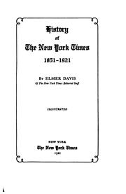 Cover of: History of the New York times, 1851-1921