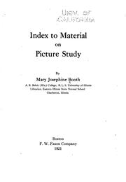 Cover of: Index to material on picture study by Mary Josephine Booth, Mary Josephine Booth