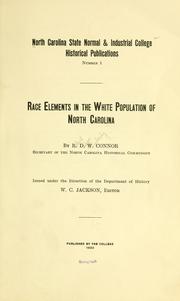 Cover of: Race elements in the white population of North Carolina