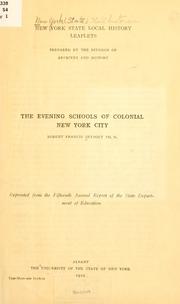 Cover of: evening schools of colonial New York City | Seybolt, Robert Francis