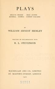 Cover of: Plays | William Ernest Henley