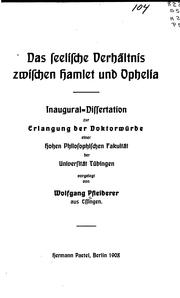 Cover of: Das seelische verhältnis zwischen Hamlet und Ophelia ...