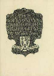 Cover of: List of Etonians who fought in the great war, 1914-1919.