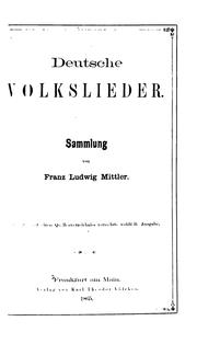 Cover of: Deutsche Volkslieder. by Franz Ludwig Mittler