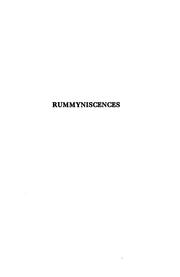 Cover of: Rummyniscences
