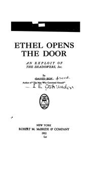 Cover of: Ethel opens the door: an exploit of The Shadowers, Inc.