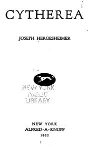 Cytherea by Joseph Hergesheimer