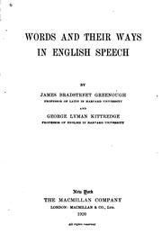 Cover of: Words and their ways in English speech