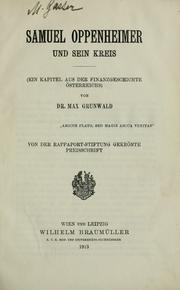 Cover of: Samuel Oppenheimer und sein Kreis: (ein Kapitel aus der Finanzgeschichte Österreichs)