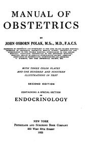 Cover of: Manual of obstetrics by John Osborn Polak