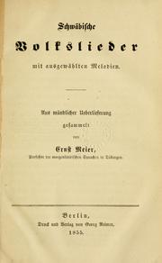 Cover of: Schwäbische volkslieder mit ausgewählten melodien.