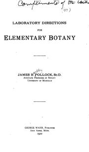 Cover of: Laboratory directions for elementary botany