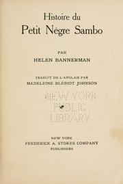 Cover of: Histoire du petit nègre Sambo by Helen Bannerman