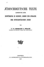 Cover of: Jüdischdeutsche texte by Strack, Hermann Leberecht