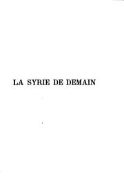 Cover of: La Syrie de demain by Nadra Moutran