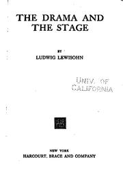 Cover of: The drama and the stage by Ludwig Lewisohn