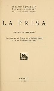 Cover of: La prisa: comedia en tres actos...