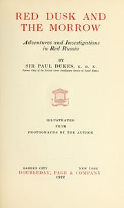 Cover of: Red dusk and the morrow: adventures and investigations in red Russia