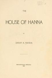 Cover of: house of Hanna | Sarah Ann Hanna