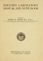 Cover of: Poultry laboratory manual and note book