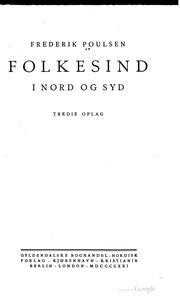 Cover of: Folkesind i nord og syd.