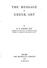 Cover of: The message of Greek art