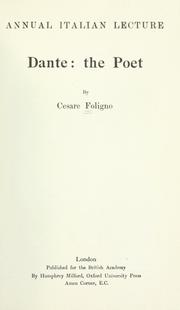 Cover of: Dante by Cesare Foligno, Cesare Foligno